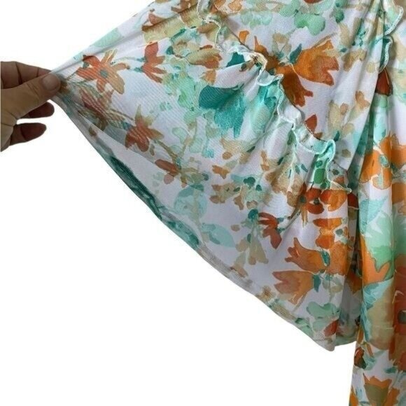 Fairycore Women Flowy Ruffle Blouse Medium Romantic Feminine Bell Sleeve… - Picture 6 of 10